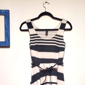 Black and White Striped Windsor Dress